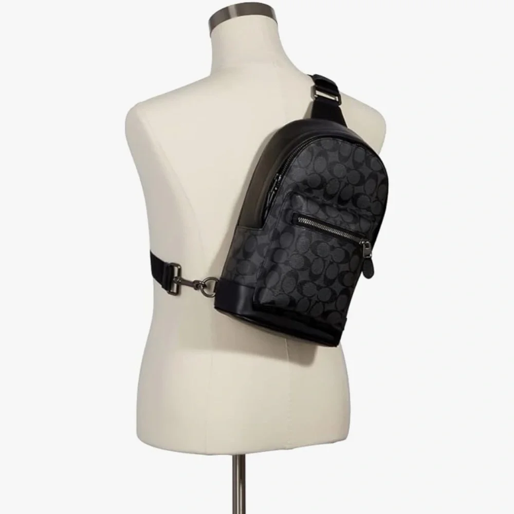 Coach Black Belt Bag with Signature Monogram ( Crossbody) - Picture 2 of 7